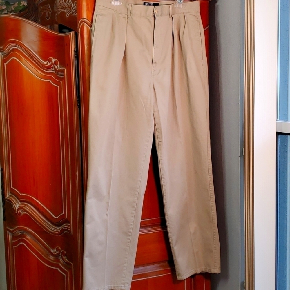 POLO BY RALPH‎ LAUREN,  Mens khaki slacks. 36" X 32".very good used condition.